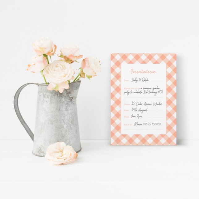 Carte d'invitation à la pêche et à la crème (Peaches and Cream invitation card)