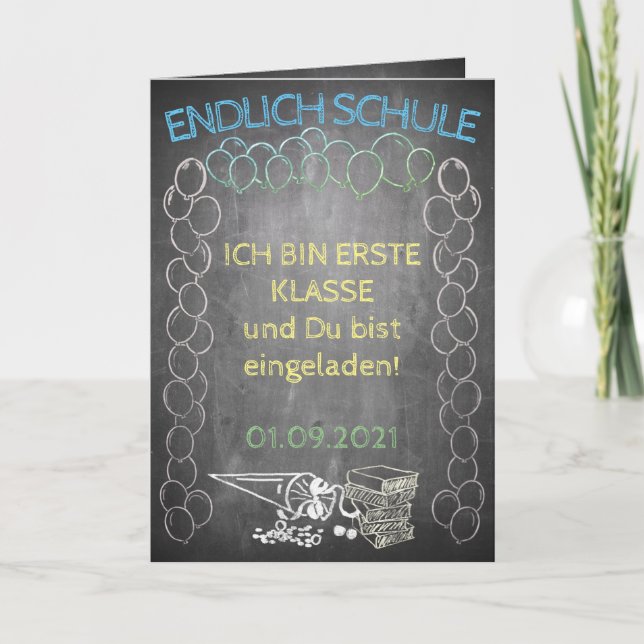 Carte d'invitation à la rentrée scolaire dans le s (Devant)