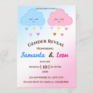 Carte d'invitation à la révélation du sexe