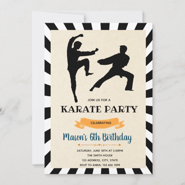 carte d'invitation à l'anniversaire de l'enfant ka (Devant)