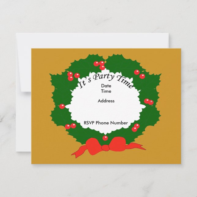 Carte d'invitation à l'heure de la fête (Devant)