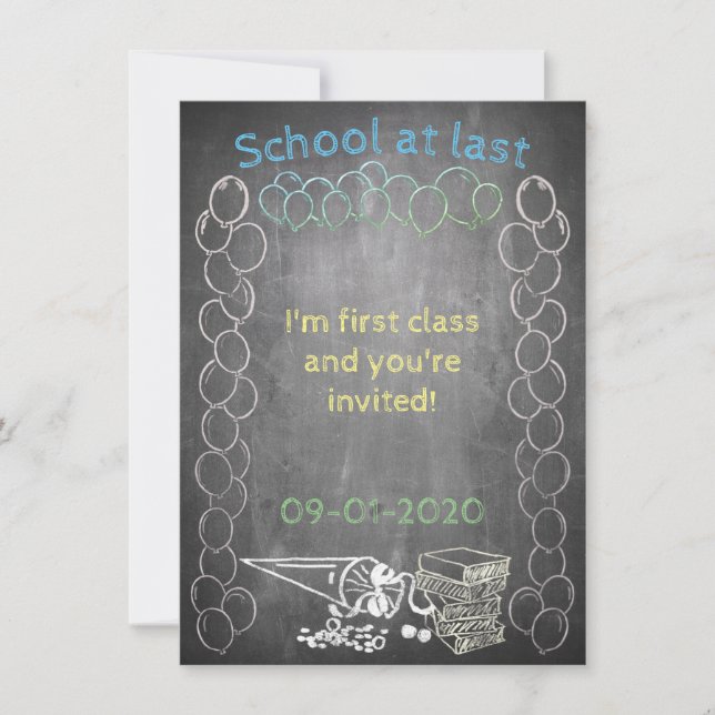 Carte d'invitation à l'inscription scolaire sur ta (Devant)