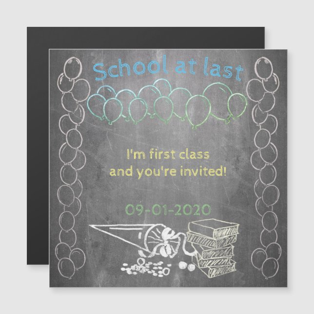 Carte d'invitation à l'inscription scolaire sur un (Devant / Derrière)