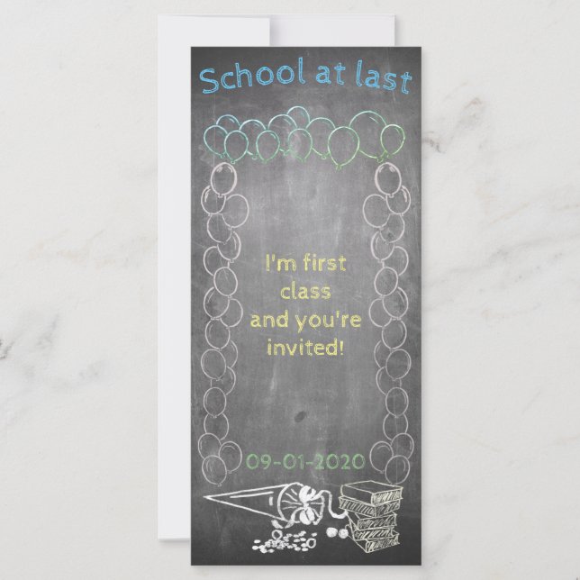 Carte d'invitation à l'inscription scolaire sur un (Devant)