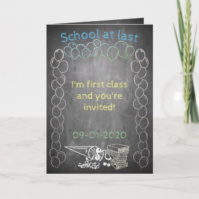 Carte d'invitation à l'inscription scolaire sur un (Devant)