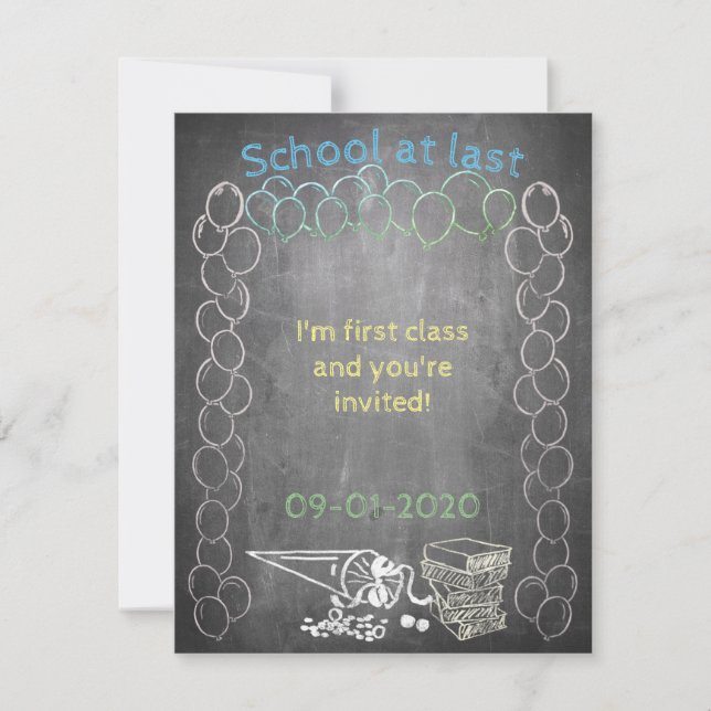 Carte d'invitation à l'inscription scolaire sur un (Devant)