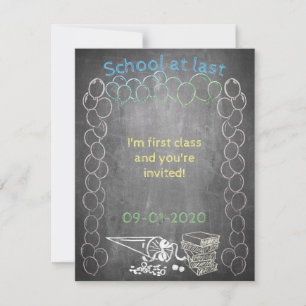 Carte d'invitation à l'inscription scolaire sur un