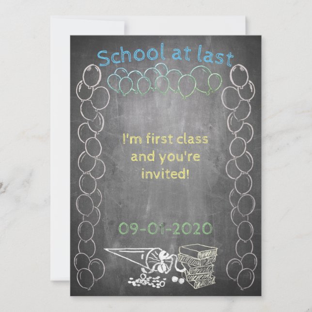 Carte d'invitation à l'inscription scolaire sur un (Devant)
