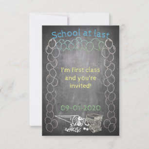 Carte d'invitation à l'inscription scolaire sur un