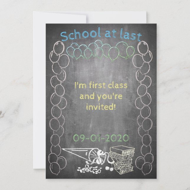 Carte d'invitation à l'inscription scolaire sur un (Devant)