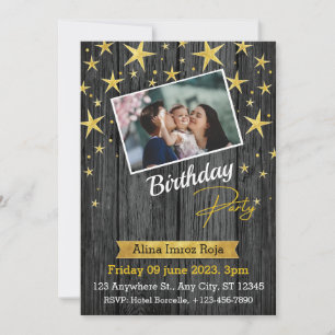 Carte d'invitation à plat de fête d'anniversaire,