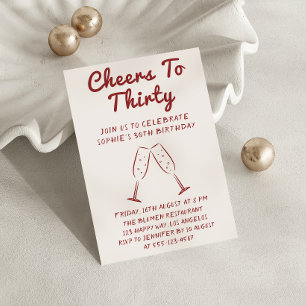 Carte d'invitation « À trente ans » pour une fête