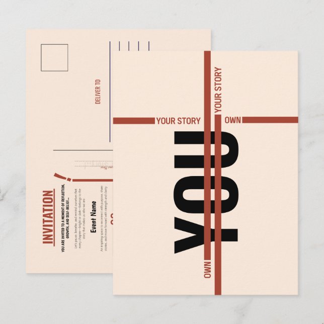 Carte d'invitation à un événement de motivation mo (Devant / Derrière)