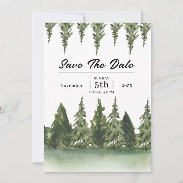 Carte d'invitation à un mariage d'hiver floral (Dos)