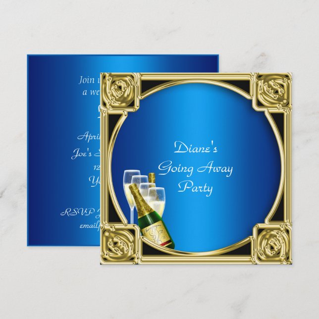 Carte d'invitation à une fête d'adieu Au revoir (Devant / Derrière)