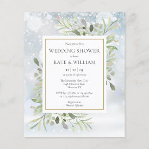 Carte d'invitation à une fête prénuptiale hivernal