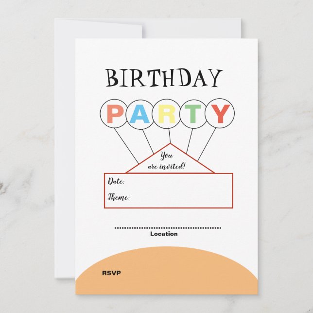 Carte d'invitation anniversaire (Devant)