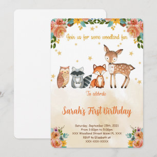 Carte d'invitation anniversaire bois éditable