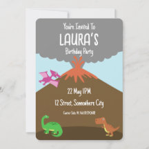 Carte d'invitation Anniversaire Dinosaur