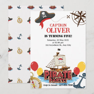 Carte d'invitation Anniversaire du navire marin pi
