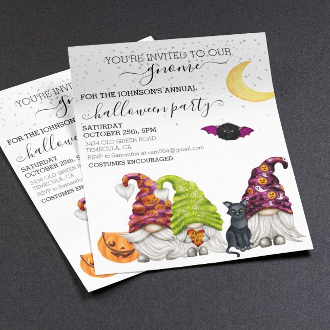 Carte d'invitation aquarelle pour fête d'Halloween (Créateur téléchargé)