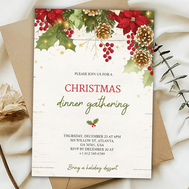 carte d'invitation au dîner de Noël (Créateur téléchargé)