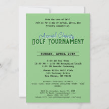 Carte d'invitation au golf du Tournoi de Charité a