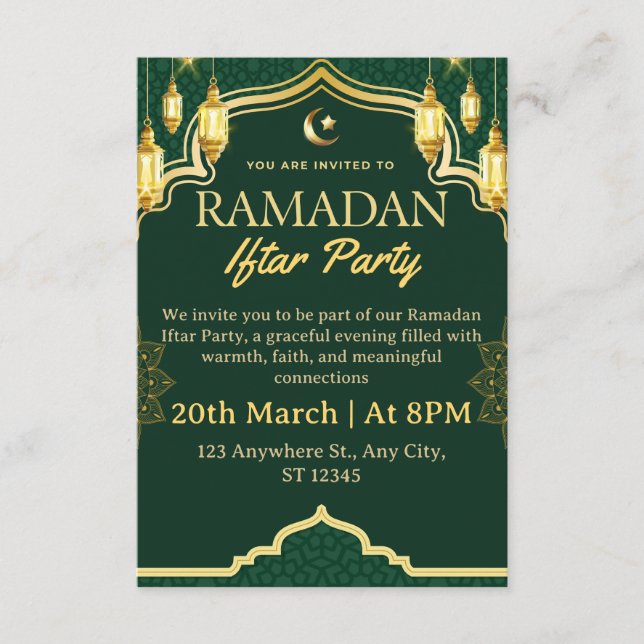 Carte d'invitation au Ramadan Iftar (Devant)