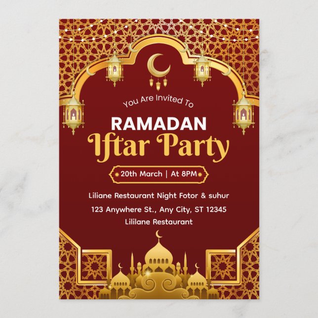 Carte d'invitation au Ramadan Iftar (Devant)