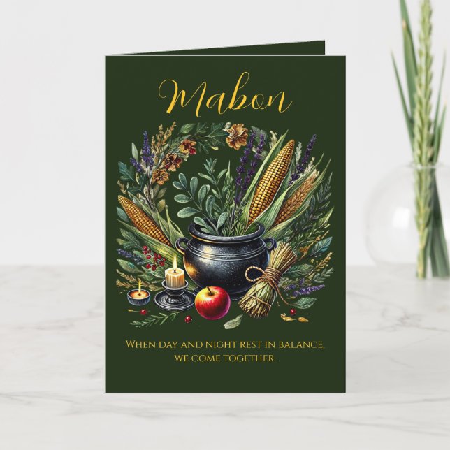 Carte d'invitation au rituel de Mabon au chaudron  (Devant)