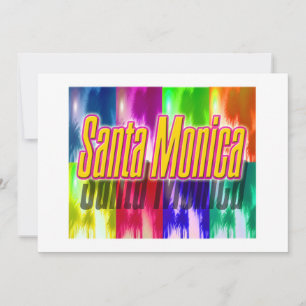 Carte d'invitation aux palmiers colorés "Père Noël