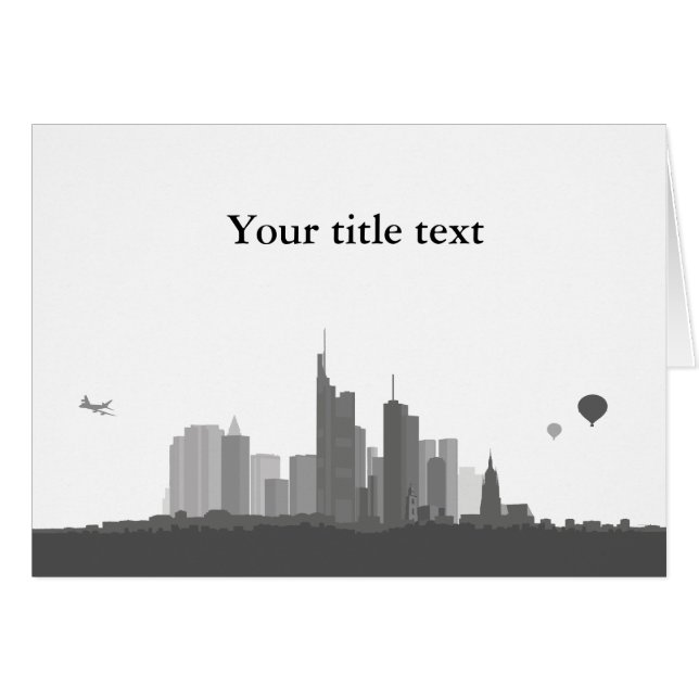 Carte d'invitation avec Frankfurt Skyline. (Devant horizontal)
