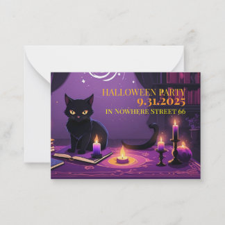Carte d'invitation avec illustration de chat Hallo