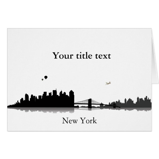 Carte d'invitation avec New York Skyline. (Devant horizontal)