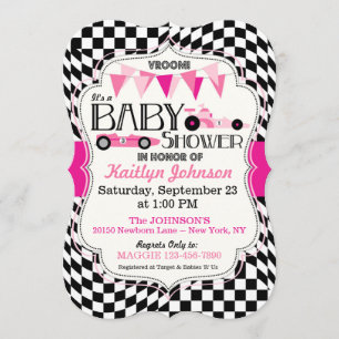 Carte d'invitation Baby shower automobile