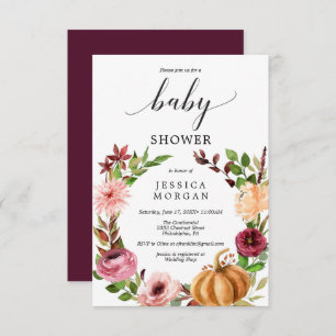 Carte d'invitation Baby shower Bliss Automne