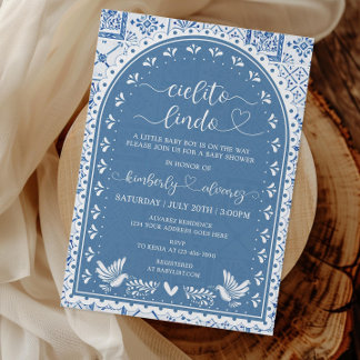 Carte d'invitation Baby shower Blue Cielito Lindo