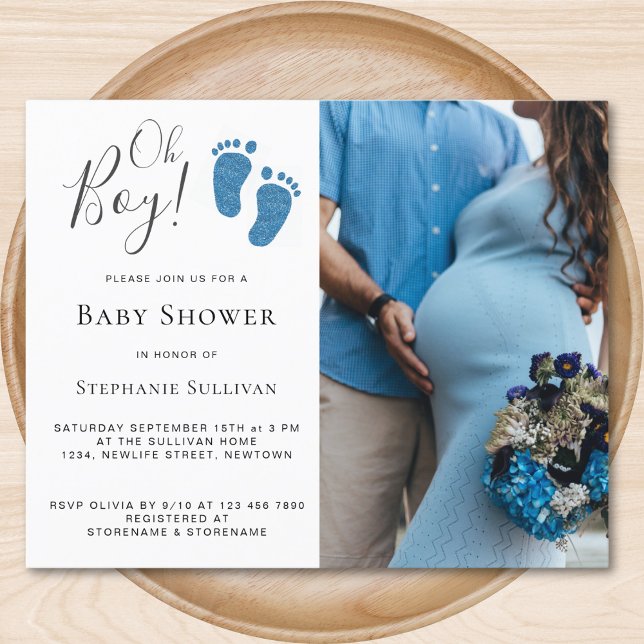 Carte d'invitation Baby Shower Budget Oh Boy Feet  (Créateur téléchargé)