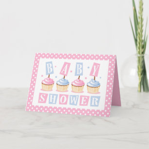 Carte d'invitation Baby shower Cupcake