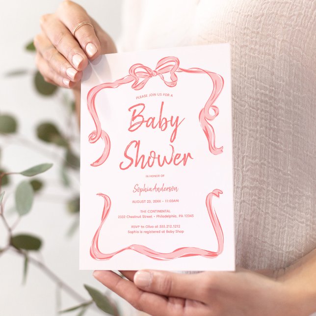 Carte d'invitation Baby shower de la fille à la ma (Créateur téléchargé)