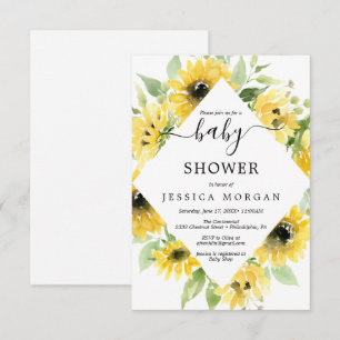 Carte d'invitation Baby shower du jardin de tourne