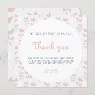 Carte d'invitation baby shower fleurs simples