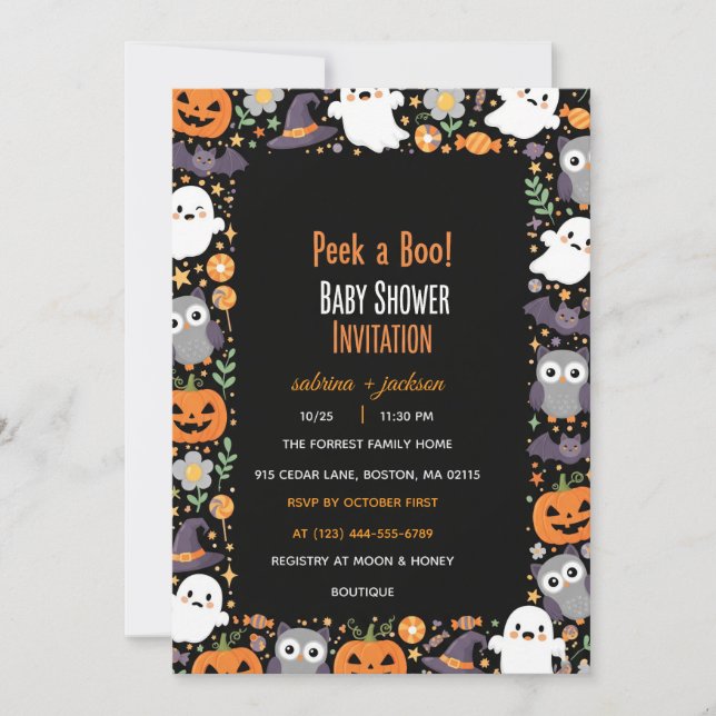 Carte d'invitation Baby shower Halloween - Whims (Devant)