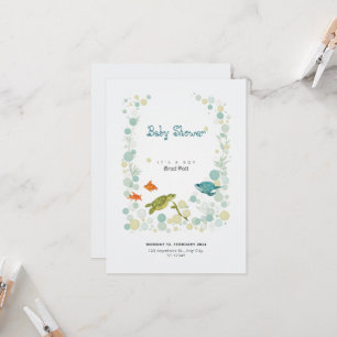 Carte d'invitation Baby shower Sea World
