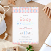 Carte d'invitation Baby Shower | Tissage Pixel