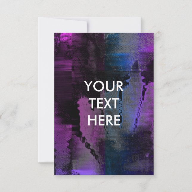 Carte d'invitation blanche Grungy Vibrant (Devant)