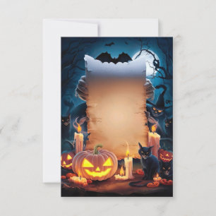 Carte d'invitation blanche Halloween #21
