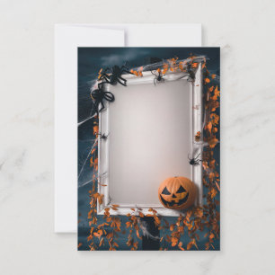 Carte d'invitation blanche Halloween #22
