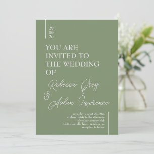 Carte d'invitation blanche simple minimaliste Sage