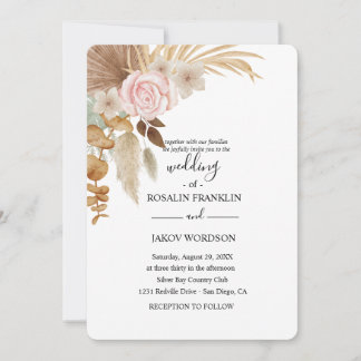 carte d'invitation bohème aquarelle